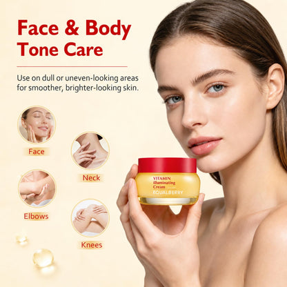 EQUALBERRY Vitamin Illuminating Cream with Niacinamide, TXA, Ceramide | Brightening for Uneven Tone & Dull Skin, Skin Barrier Support - dailyvitalstore