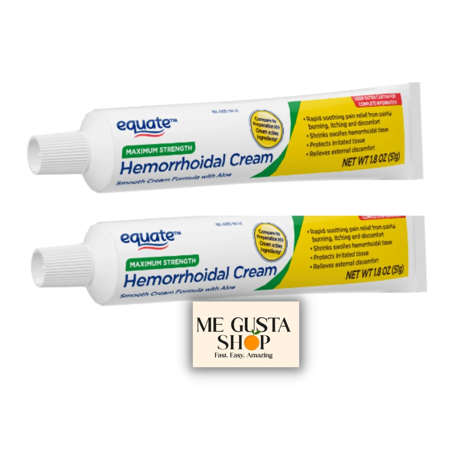Equate Hemorrhoidal Cream,1.8 Oz (Pack of 02) Total 2 + me Gusta Sticker - dailyvitalstore