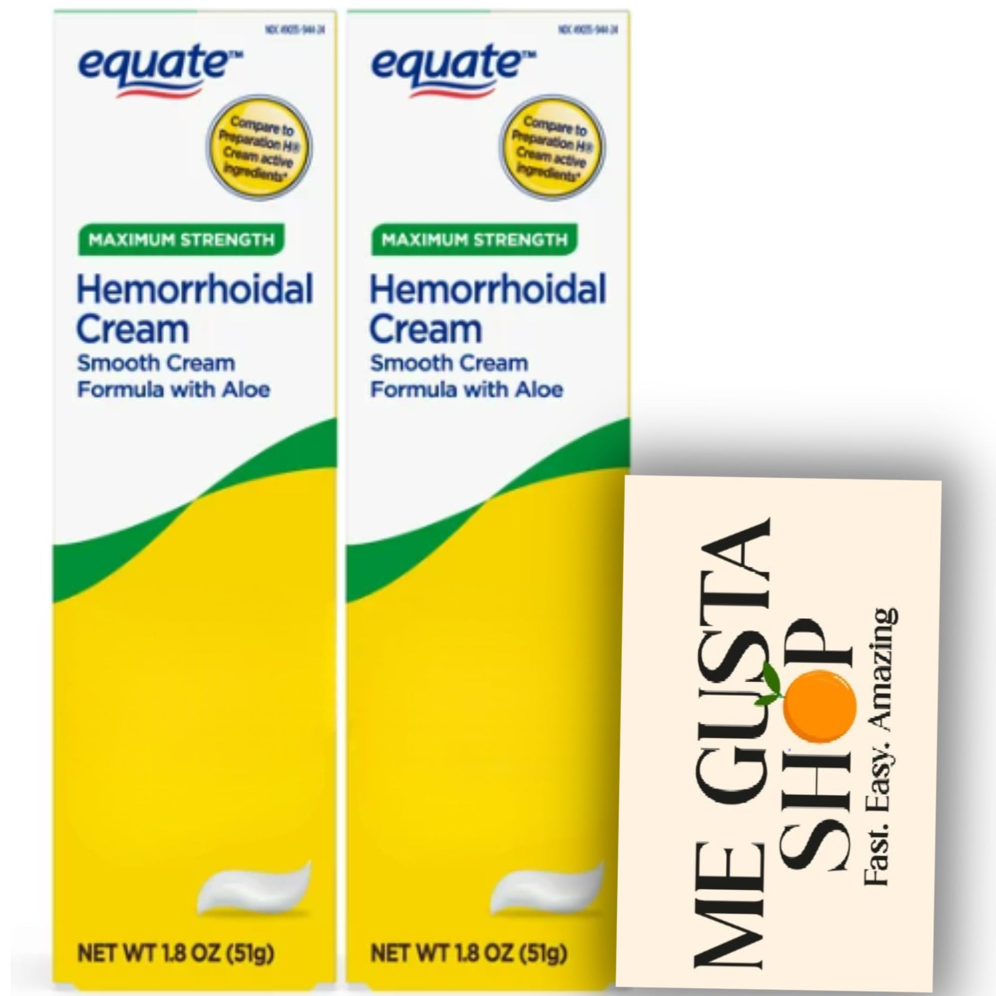 Equate Hemorrhoidal Cream,1.8 Oz (Pack of 02) Total 2 + me Gusta Sticker - dailyvitalstore