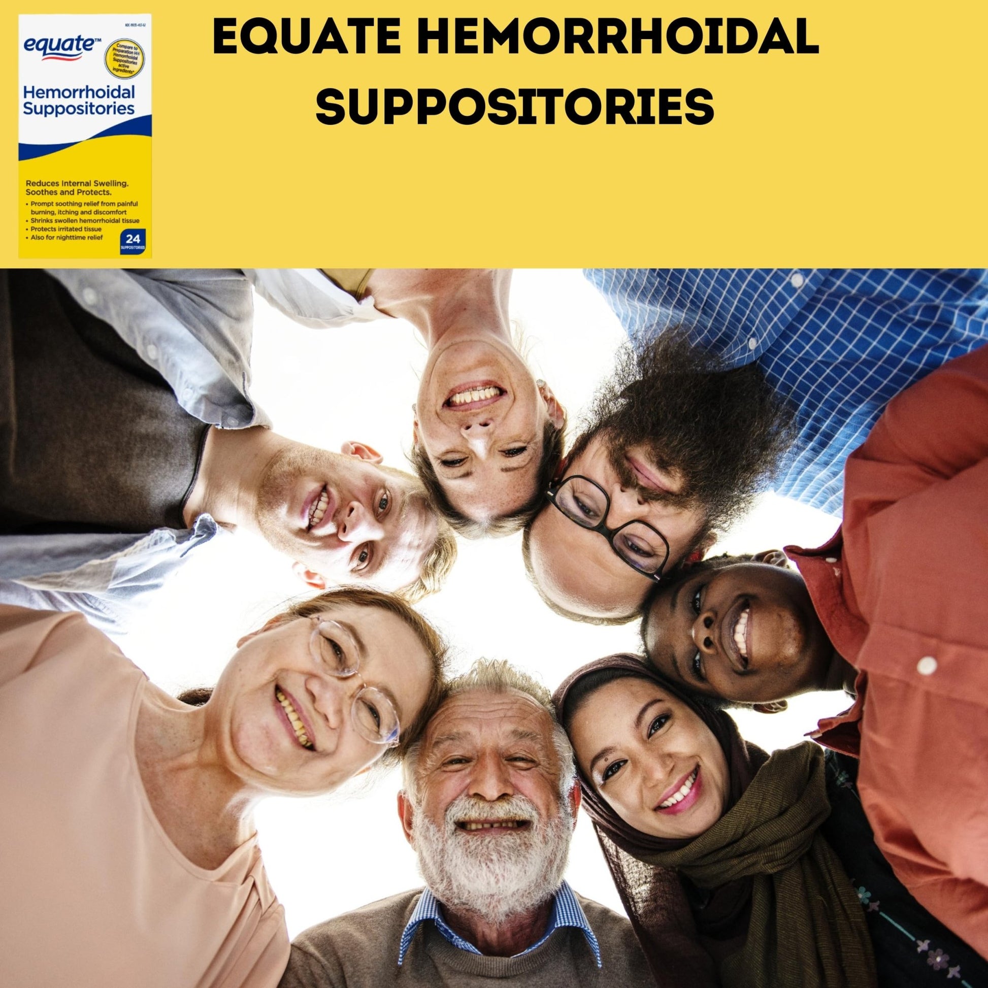 Equate Hemorrhoidal Suppositories 24 Ct Pack of 01 24 Total + me Gusta Sticker - dailyvitalstore