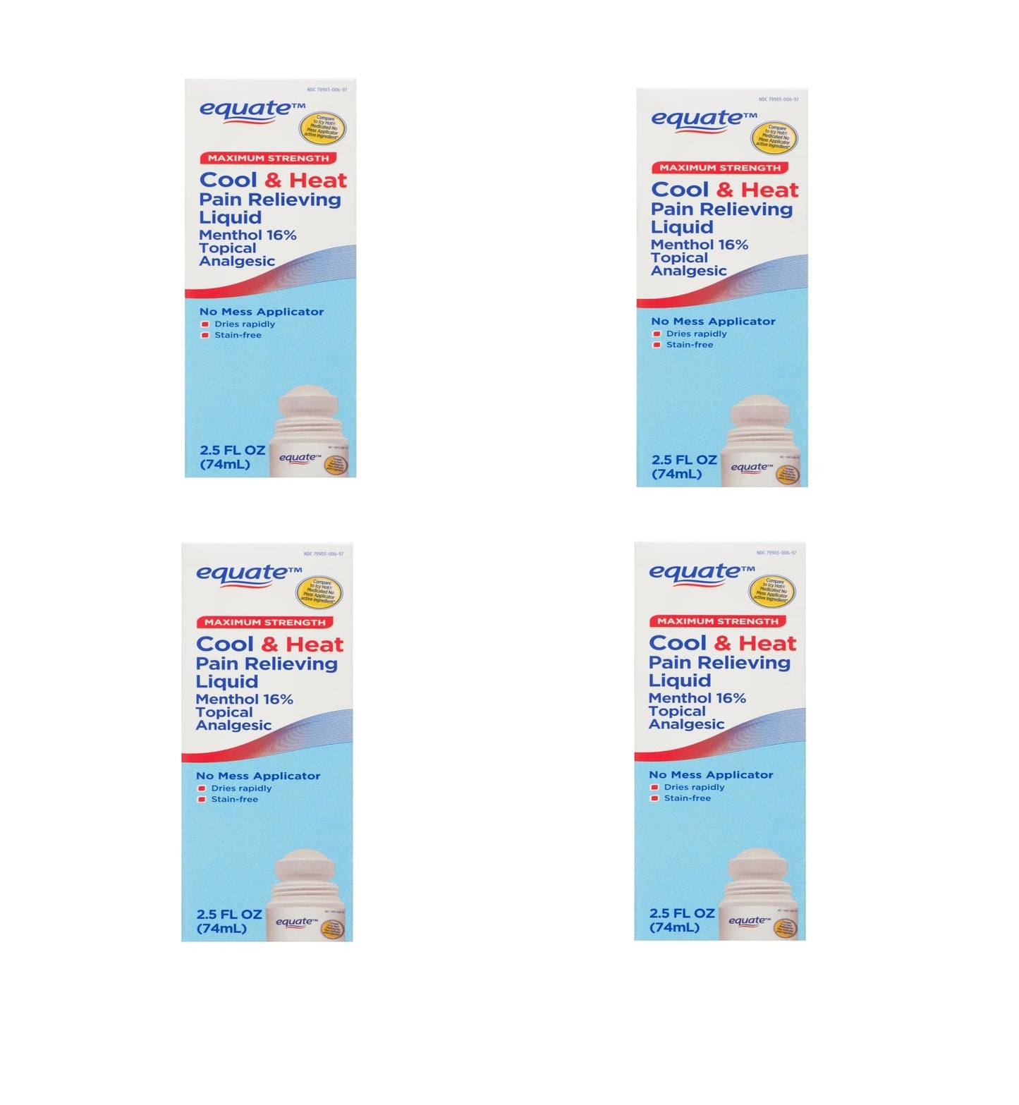 Equate Maximum Strength Cool & Heat, Equate Cool & Heat Pain Relief, Joint Pain Relief, 2.5 fl. oz, Pack of 2 - dailyvitalstore