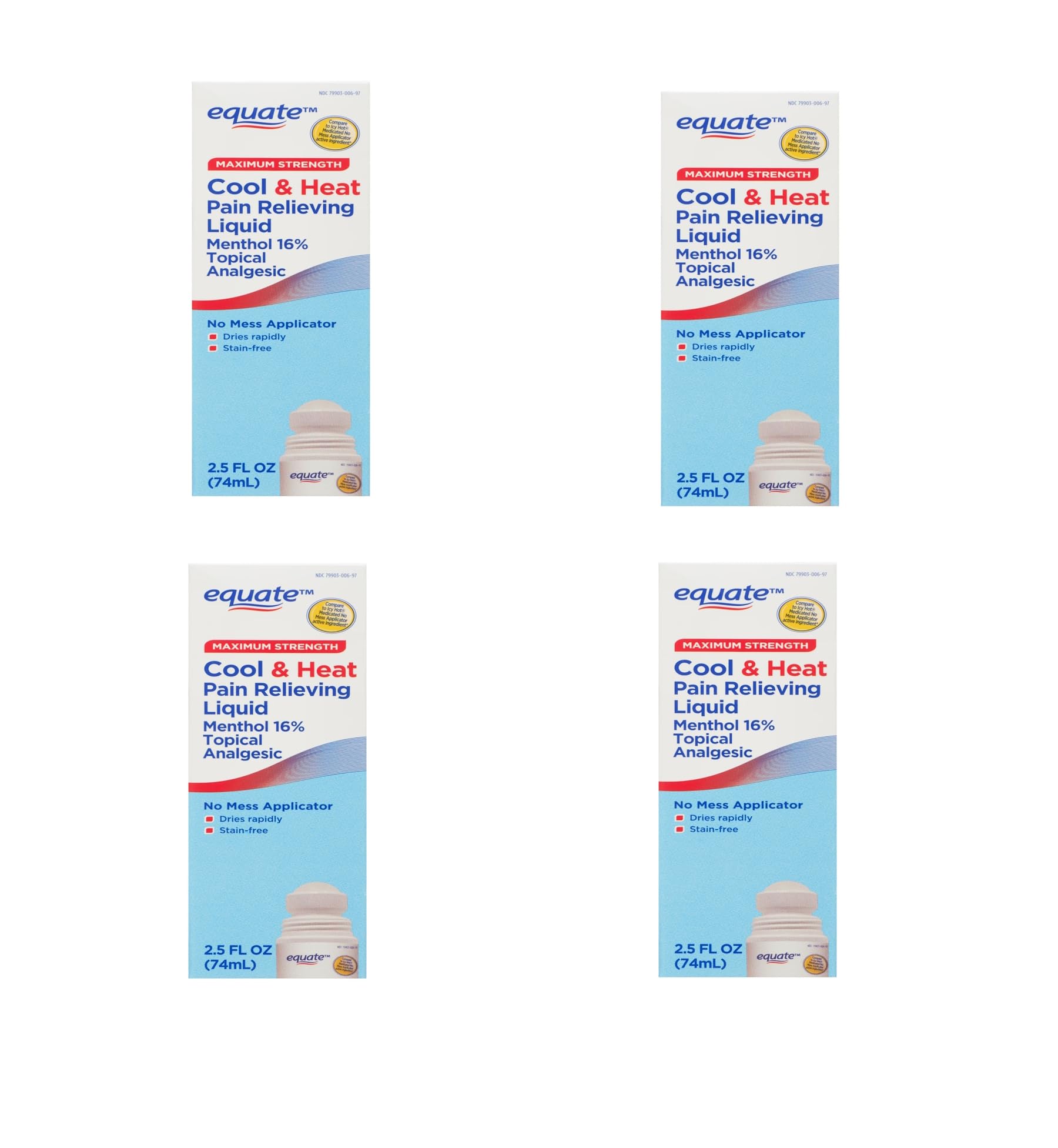 Equate Maximum Strength Cool & Heat, Equate Cool & Heat Pain Relief, Joint Pain Relief, 2.5 fl. oz, Pack of 2 - dailyvitalstore
