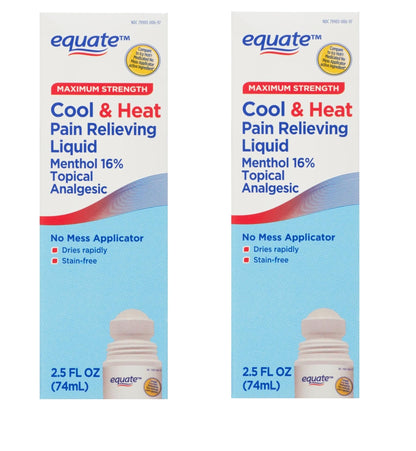 Equate Maximum Strength Cool & Heat, Equate Cool & Heat Pain Relief, Joint Pain Relief, 2.5 fl. oz, Pack of 2 - dailyvitalstore