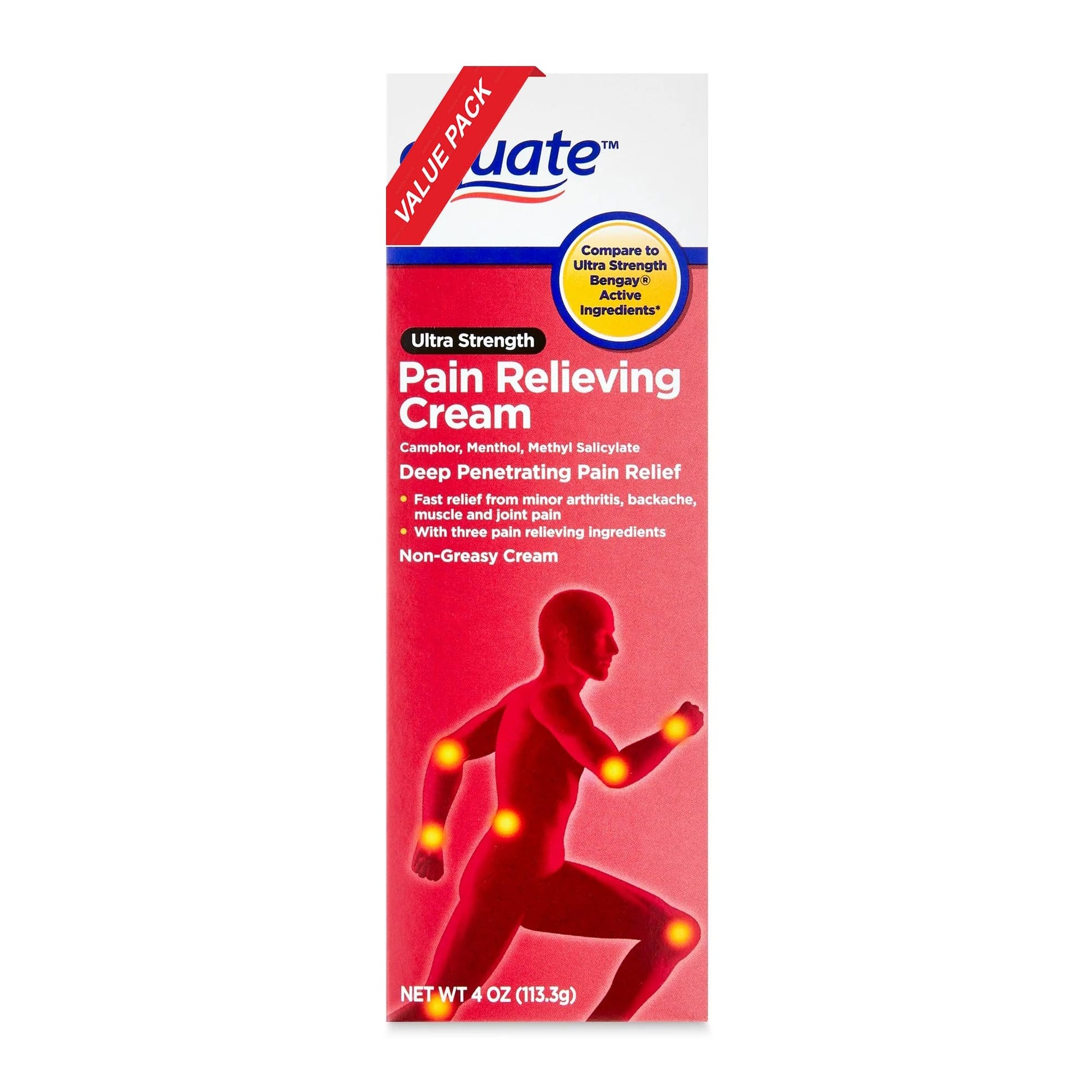 Equate Ultra Strength Pain Relieving Cream, Equate Ultra Strength Pain Relieving Cream Muscle Rub, 4 oz - dailyvitalstore