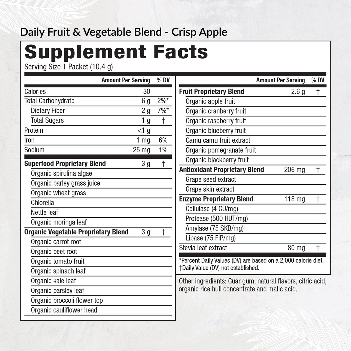 Equilife Daily Fruit & Vegetable Blend, Superfood Antioxidant Supplement, Crisp Apple Flavor with Vitamin C, Fiber, and 9 Essential Amino Acids, Supports Energy, Vegan, 14 Single Serve Packets - dailyvitalstore