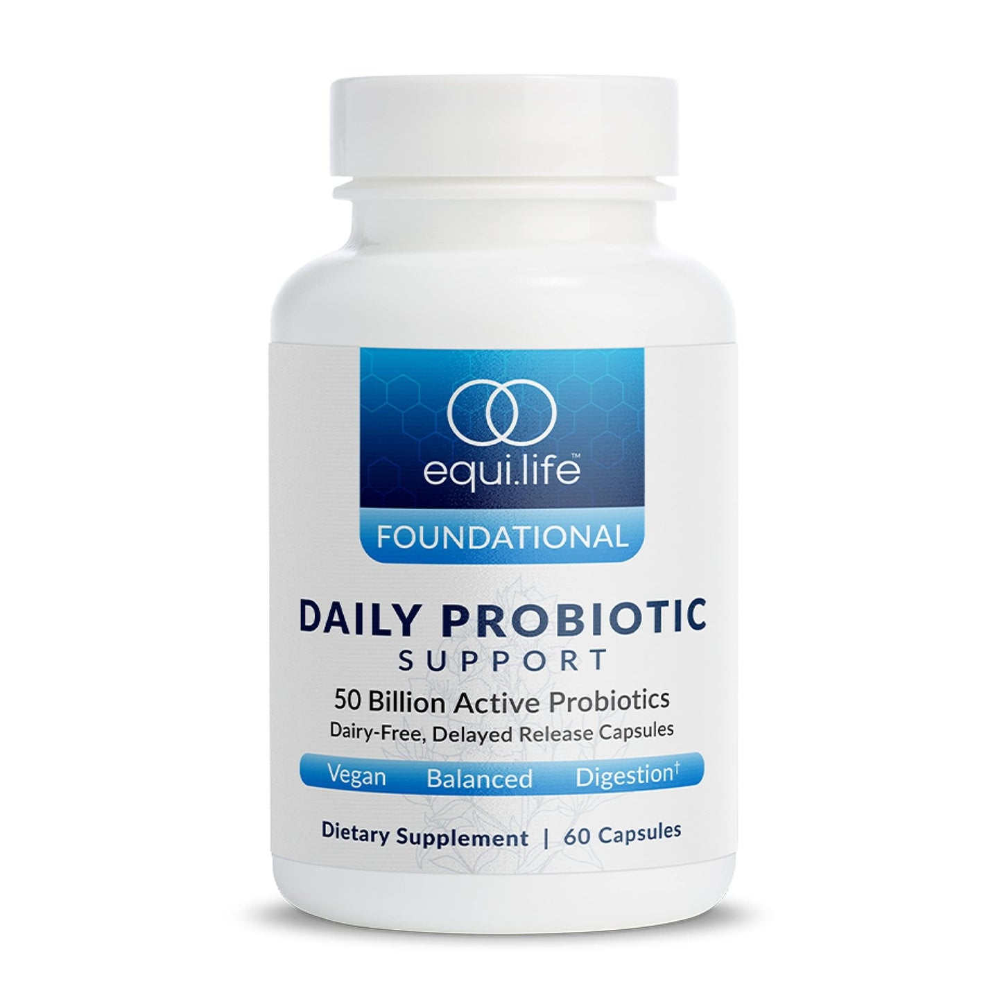 Equilife Daily Probiotic Support, 50 Billion CFU, 8 Probiotic Strains, Digestive and Gut Health Supplement for Men and Women, Gluten Free, Soy and Dairy Free - dailyvitalstore