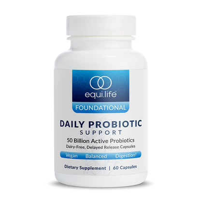 Equilife Daily Probiotic Support, 50 Billion CFU, 8 Probiotic Strains, Digestive and Gut Health Supplement for Men and Women, Gluten Free, Soy and Dairy Free - dailyvitalstore