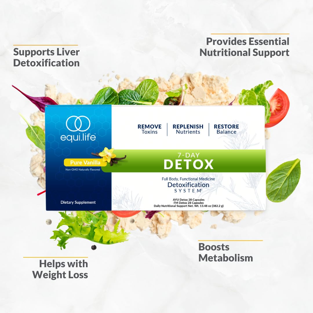 Equilife Dr. Cabral Detox, 7 Day Cleanse System, Plant Based Protein, Vitamins & Minerals, Supports Liver Detox, Promotes Healthy & Full Body Balance - dailyvitalstore