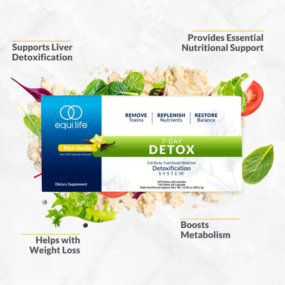Equilife Dr. Cabral Detox, 7 Day Cleanse System, Plant Based Protein, Vitamins & Minerals, Supports Liver Detox, Promotes Healthy & Full Body Balance - dailyvitalstore