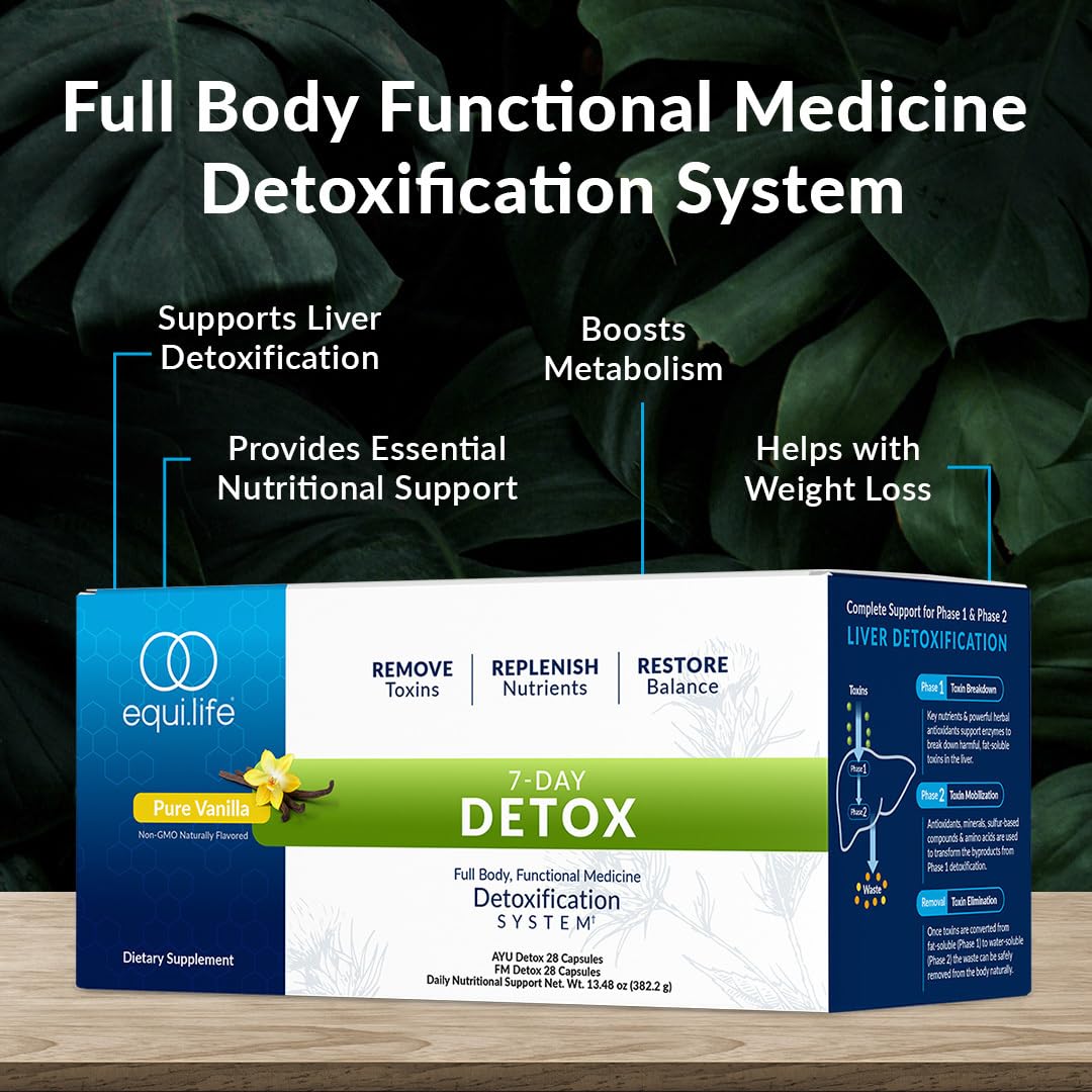 Equilife Dr. Cabral Detox, 7 Day Cleanse System, Plant Based Protein, Vitamins & Minerals, Supports Liver Detox, Promotes Healthy & Full Body Balance - dailyvitalstore