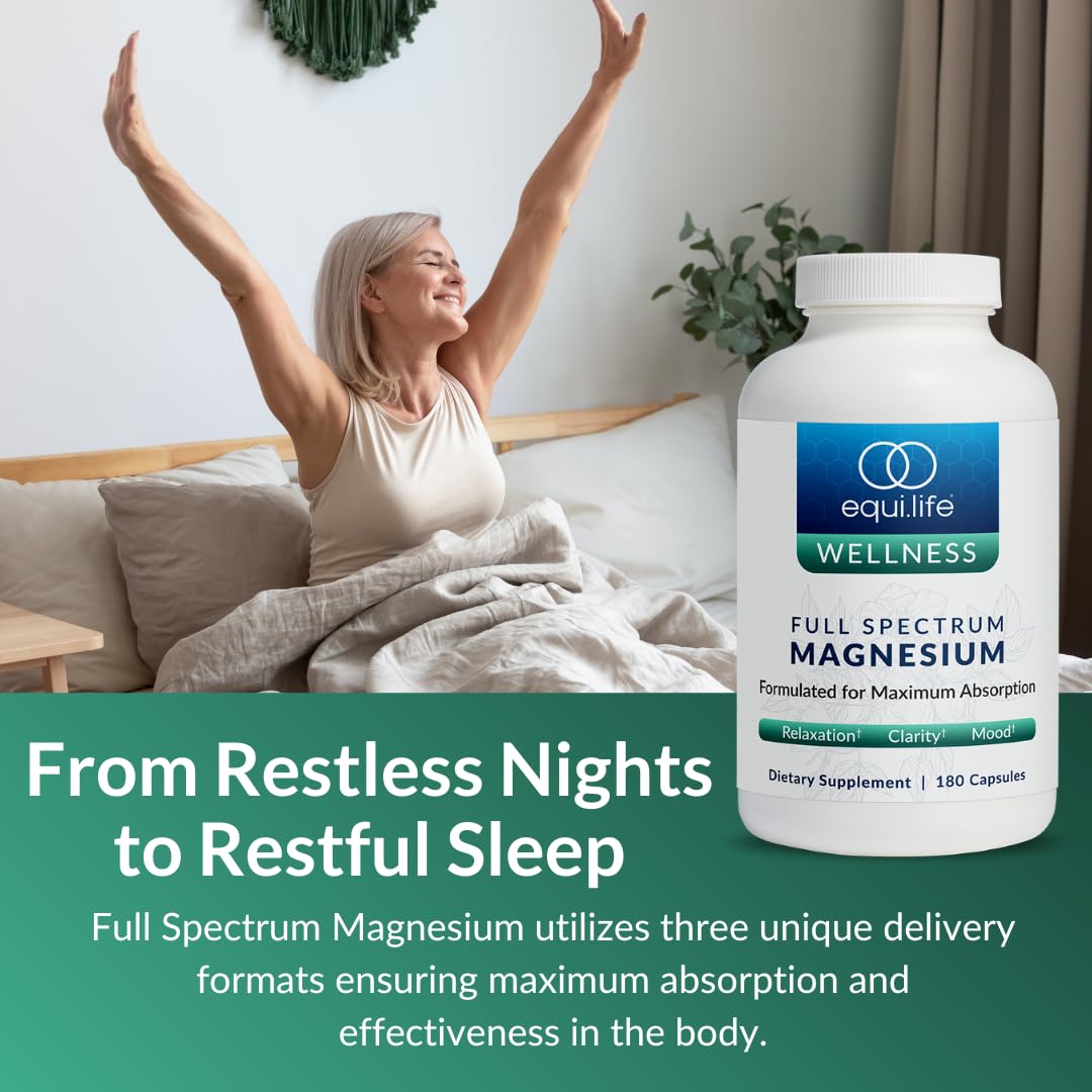 Equilife Full Spectrum Magnesium Supplement, Magnesium Glycinate, Citrate, & Malate, Bioavailable Mineral Blend, Dairy, Soy, & Gluten Free - dailyvitalstore