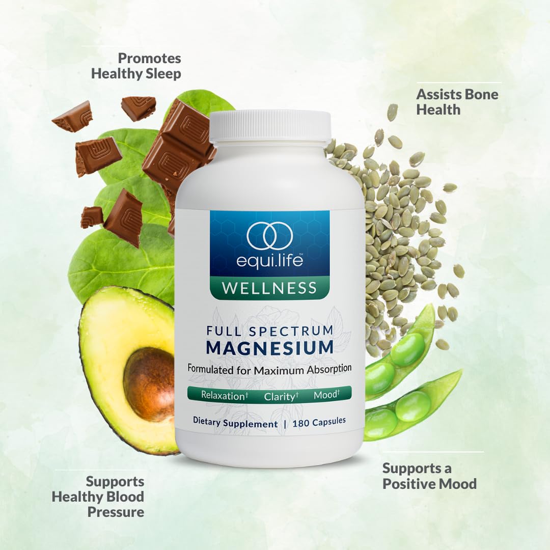 Equilife Full Spectrum Magnesium Supplement, Magnesium Glycinate, Citrate, & Malate, Bioavailable Mineral Blend, Dairy, Soy, & Gluten Free - dailyvitalstore