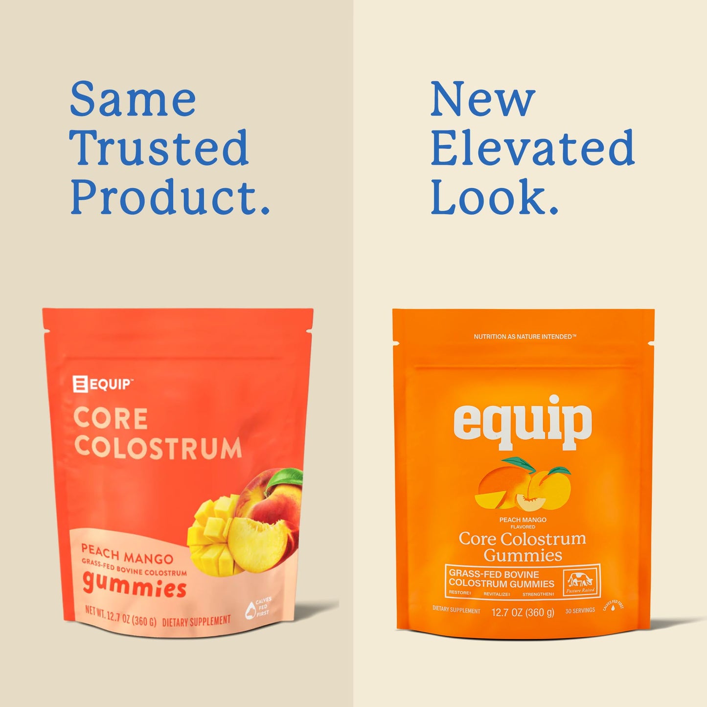 Equip Foods Core Bovine Colostrum Gummies, Delicious 1g Per Seving Grass Fed Colostrum Supplement - Gut Health, Immunity, Recovery, Hair & Skin - 60 Bovine Colostrum Gummies, - dailyvitalstore
