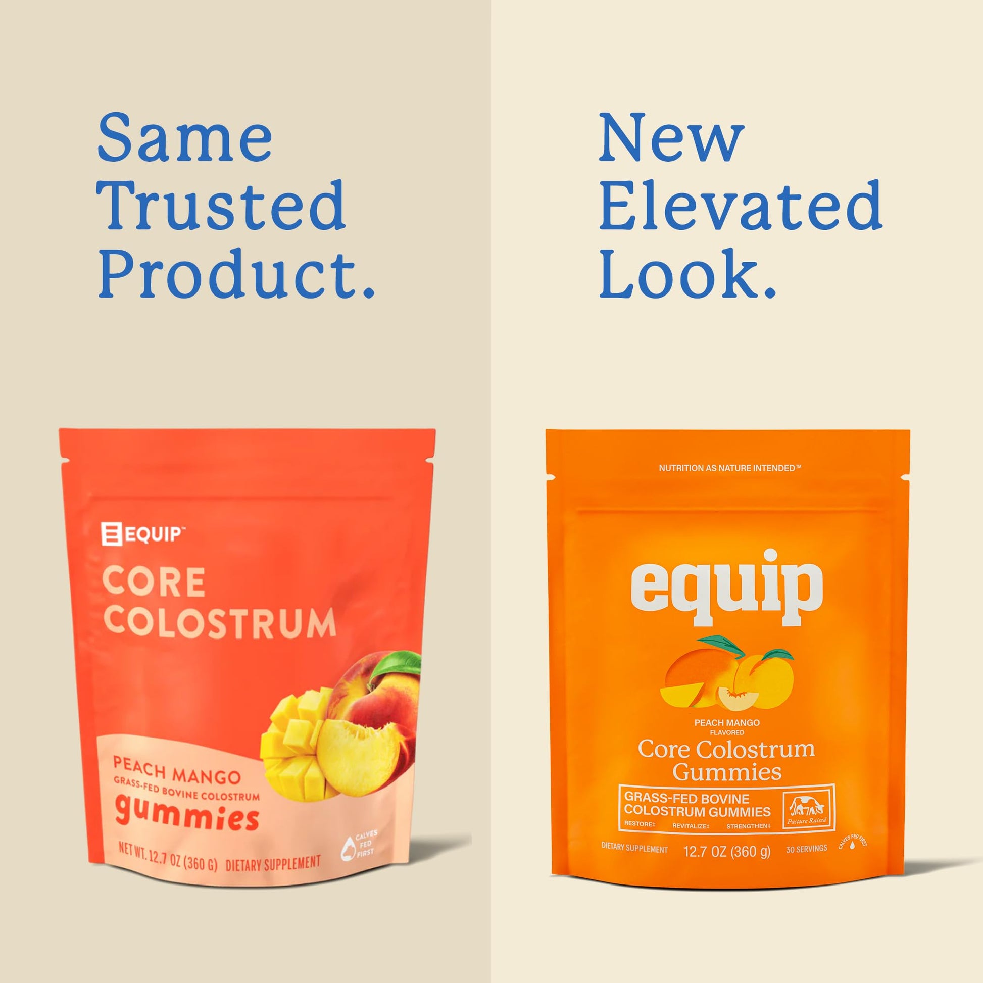 Equip Foods Core Bovine Colostrum Gummies, Delicious 1g Per Seving Grass Fed Colostrum Supplement - Gut Health, Immunity, Recovery, Hair & Skin - 60 Bovine Colostrum Gummies, - dailyvitalstore