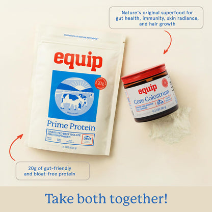 Equip Foods Core Bovine Colostrum Powder - 3,000mg Grass Fed Colostrum Supplement - Gut Health, Immunity, Recovery Lactoferrin Supplements - Keto Friendly Bovine - dailyvitalstore