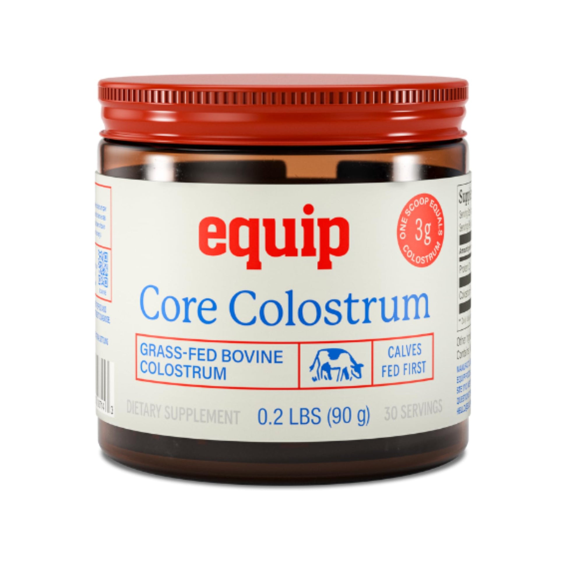 Equip Foods Core Bovine Colostrum Powder - 3,000mg Grass Fed Colostrum Supplement - Gut Health, Immunity, Recovery Lactoferrin Supplements - Keto Friendly Bovine Colostrum, 30 Servings, Unflavored - dailyvitalstore