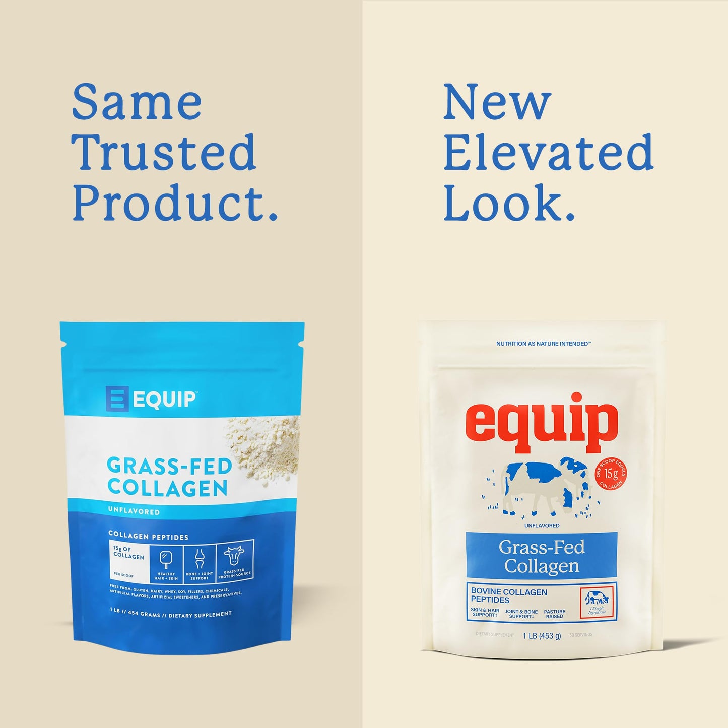 Equip Foods Grass Fed Collagen Powder | Hydrolyzed Bovine Collagen Peptides with Amino Acids | Prime Beef Collagen for Healthy Joints, Skin & Nails | Non-GMO, Paleo Friendly - dailyvitalstore