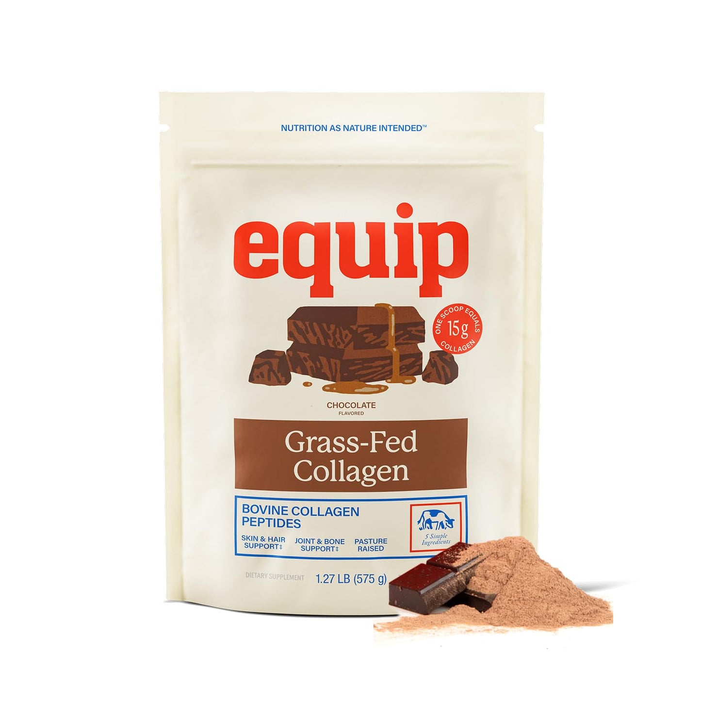 Equip Foods Grass Fed Collagen Powder | Hydrolyzed Bovine Collagen Peptides with Amino Acids | Prime Beef Collagen for Healthy Joints, Skin & Nails | Non-GMO, Paleo Friendly | 30 Servings, Chocolate - dailyvitalstore