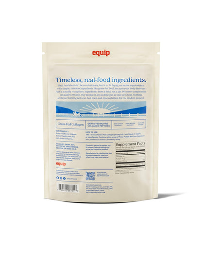 Equip Foods Grass Fed Collagen Powder | Hydrolyzed Bovine Collagen Peptides with Amino Acids | Prime Beef Collagen for Healthy Joints, Skin & Nails | Non-GMO, Paleo Friendly - dailyvitalstore