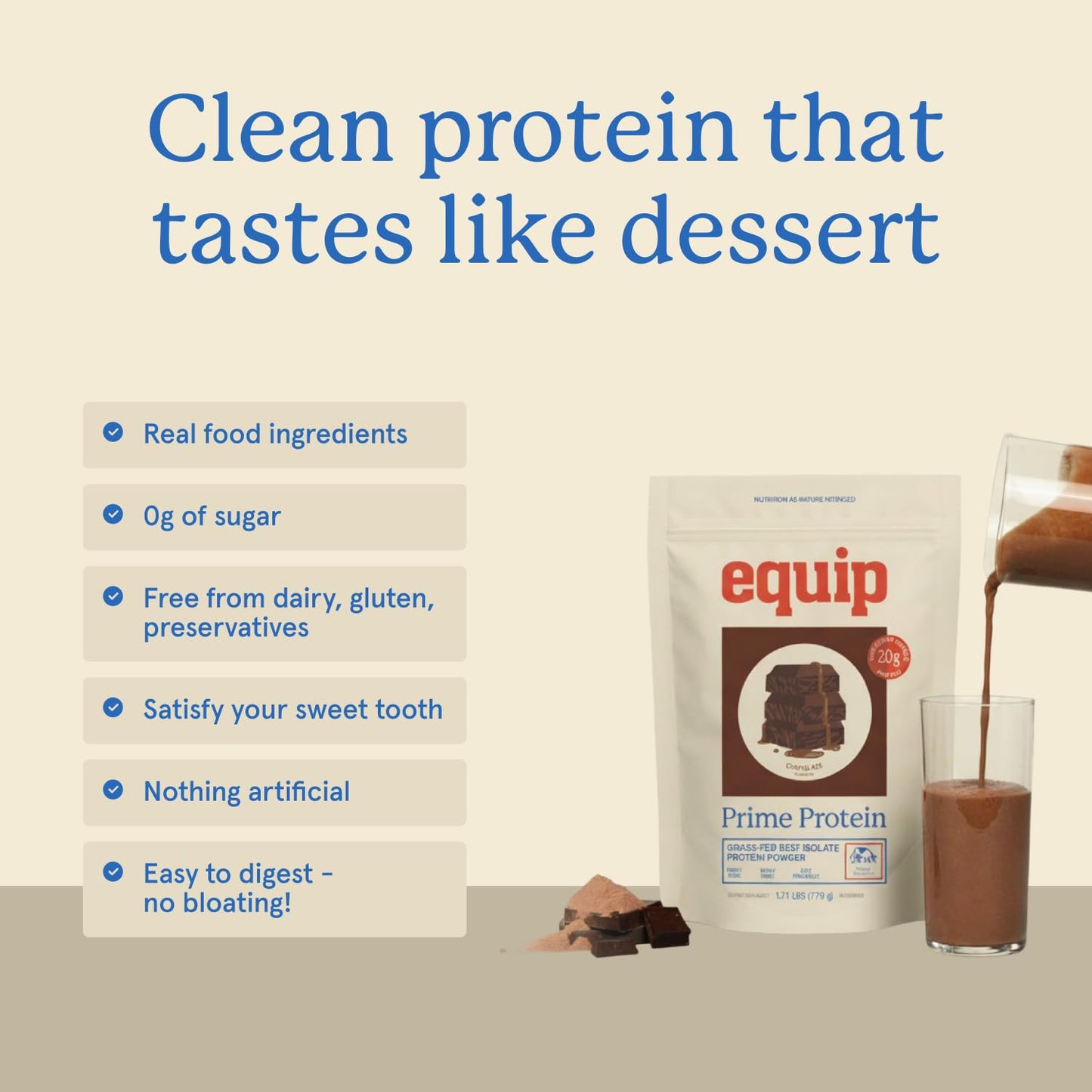 Equip Foods Prime Protein Powder | Clean, Grass Fed Beef Protein Powder | Carnivore Protein Isolate | Paleo, Keto Friendly | Gluten & Dairy Free | Helps Build & Repair Tissue - dailyvitalstore