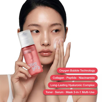 Essenherb Quick & Deep Oxy-Bubble Essence | Firming & Glow Serum with Collagen, Peptide & Niacinamide | Fast Absorption & Makeup-Ready - dailyvitalstore