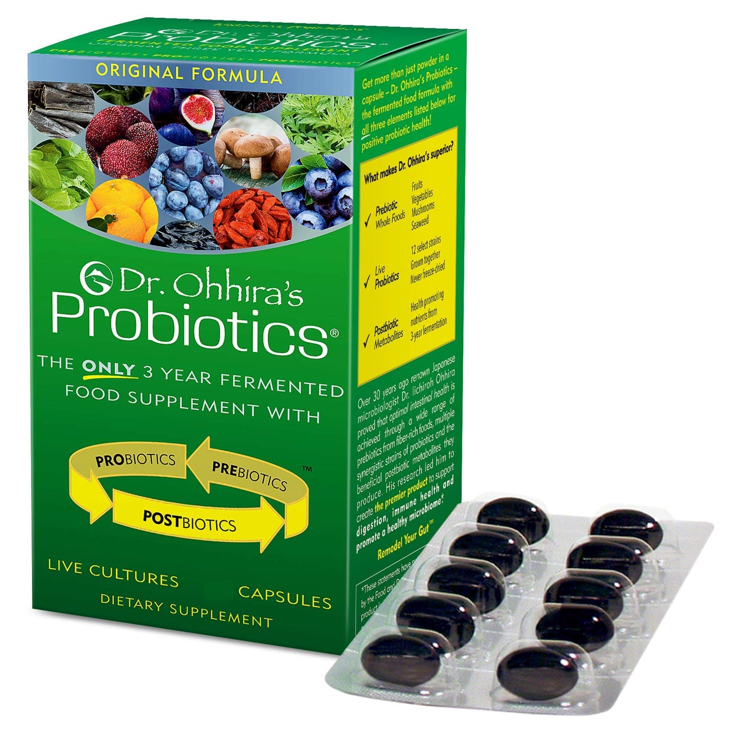 Essential Formulas Dr. Ohhira’s Probiotics Original Formula with 3 Year Fermented Prebiotics, 13 strains LAB Probiotics and Postbiotic Metabolites, 100 Capsules - dailyvitalstore
