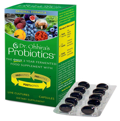 Essential Formulas Dr. Ohhira’s Probiotics Original Formula with 3 Year Fermented Prebiotics, 13 strains LAB Probiotics and Postbiotic Metabolites, 100 Capsules - dailyvitalstore