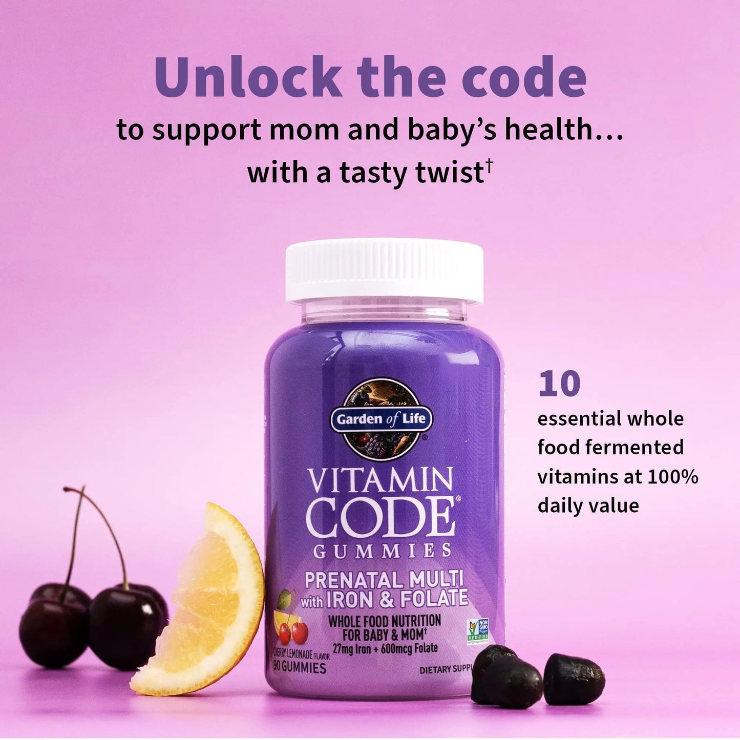 Essential Prenatal Gummy Vitamins for Women with Iron: Folate, Biotin, D3 & B12 + Probiotics for Digestion, Vitamin Code Multivitamin - dailyvitalstore