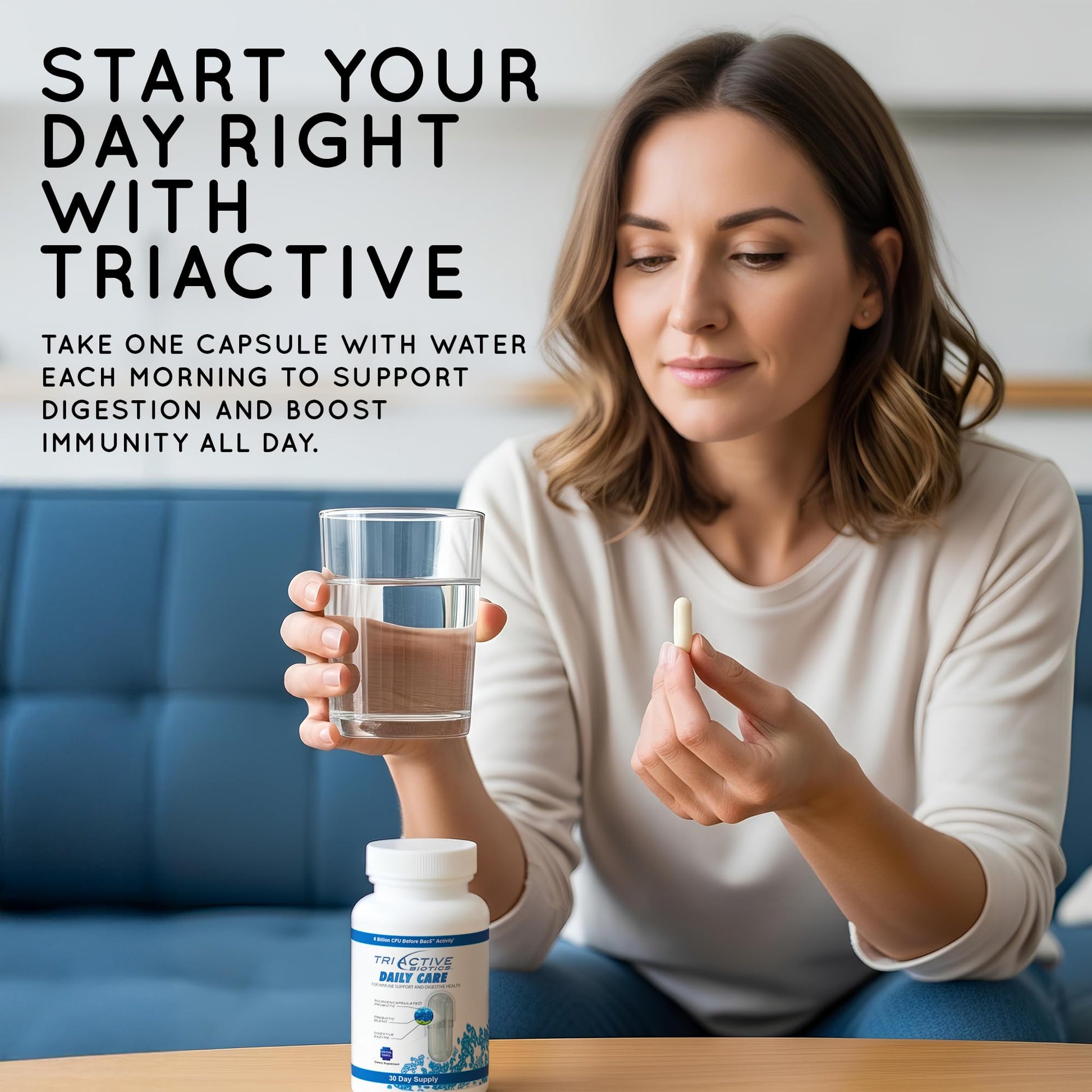 Essential Source TriActive Biotics Daily Care – Probiotics for Women and Men, 6 Billion CFU with Prebiotic Blend – Daily Digestive and Immune Support Gut Health Supplement – 30 Capsules - dailyvitalstore