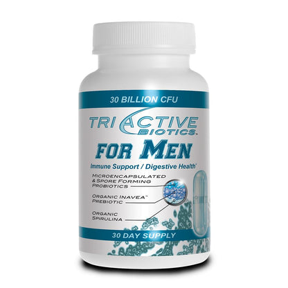 Essential Source TriActive Biotics for Men - Probiotic Capsules, 30 Billion CFU with Prebiotics & Blue Spirulina, Shelf Stable, Allergen Free, Digestive & Immune Support, 30 Count - dailyvitalstore