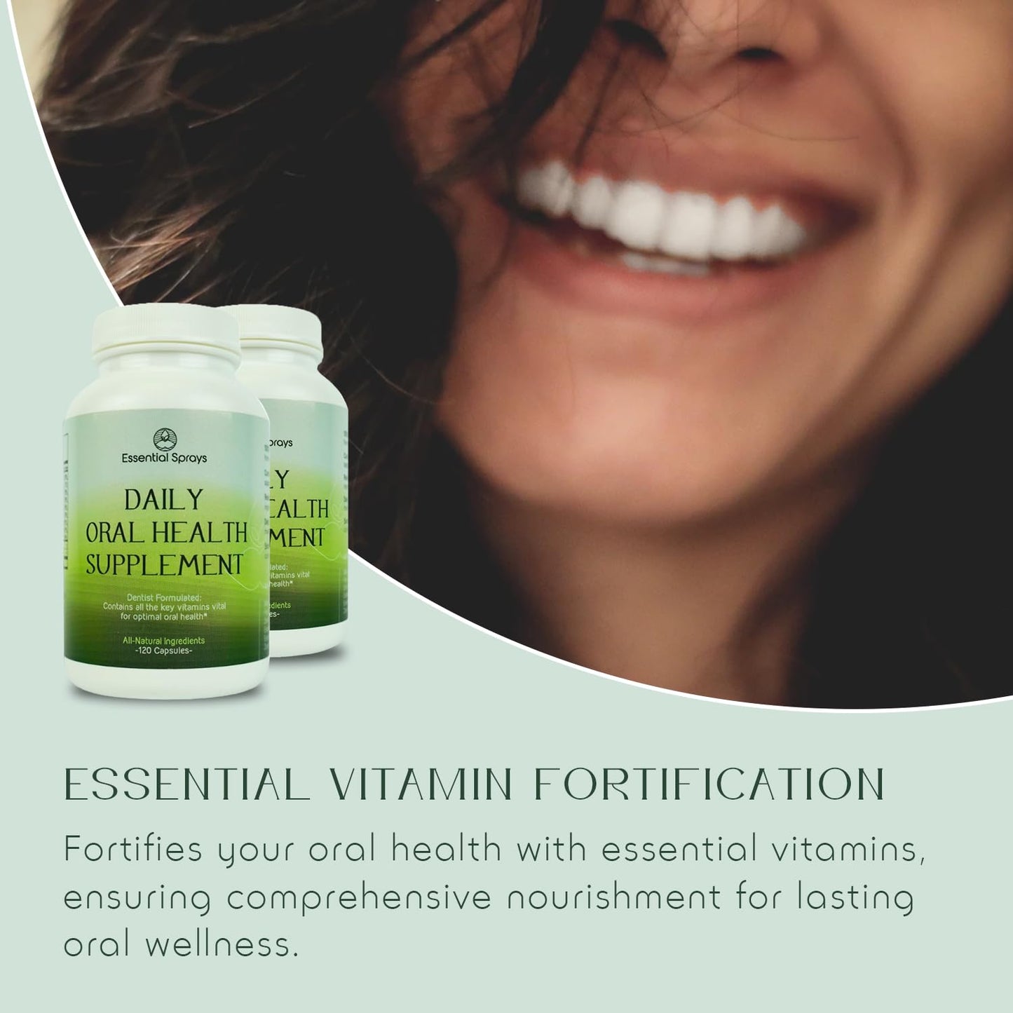 Essential Sprays Daily Oral Health Supplement - 30 Servings - Dentist Formulated Advanced Holistic Approach with L-Lysine, Niacin, Thiamin, & Vitamins for Men & Women - dailyvitalstore