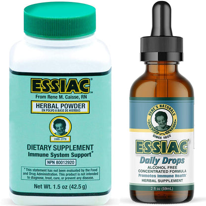Essiac All-Natural Tea Powder & Organic Wild-Crafted Daily Drops | Detoxify Liver, Blood & Lymph Node - dailyvitalstore