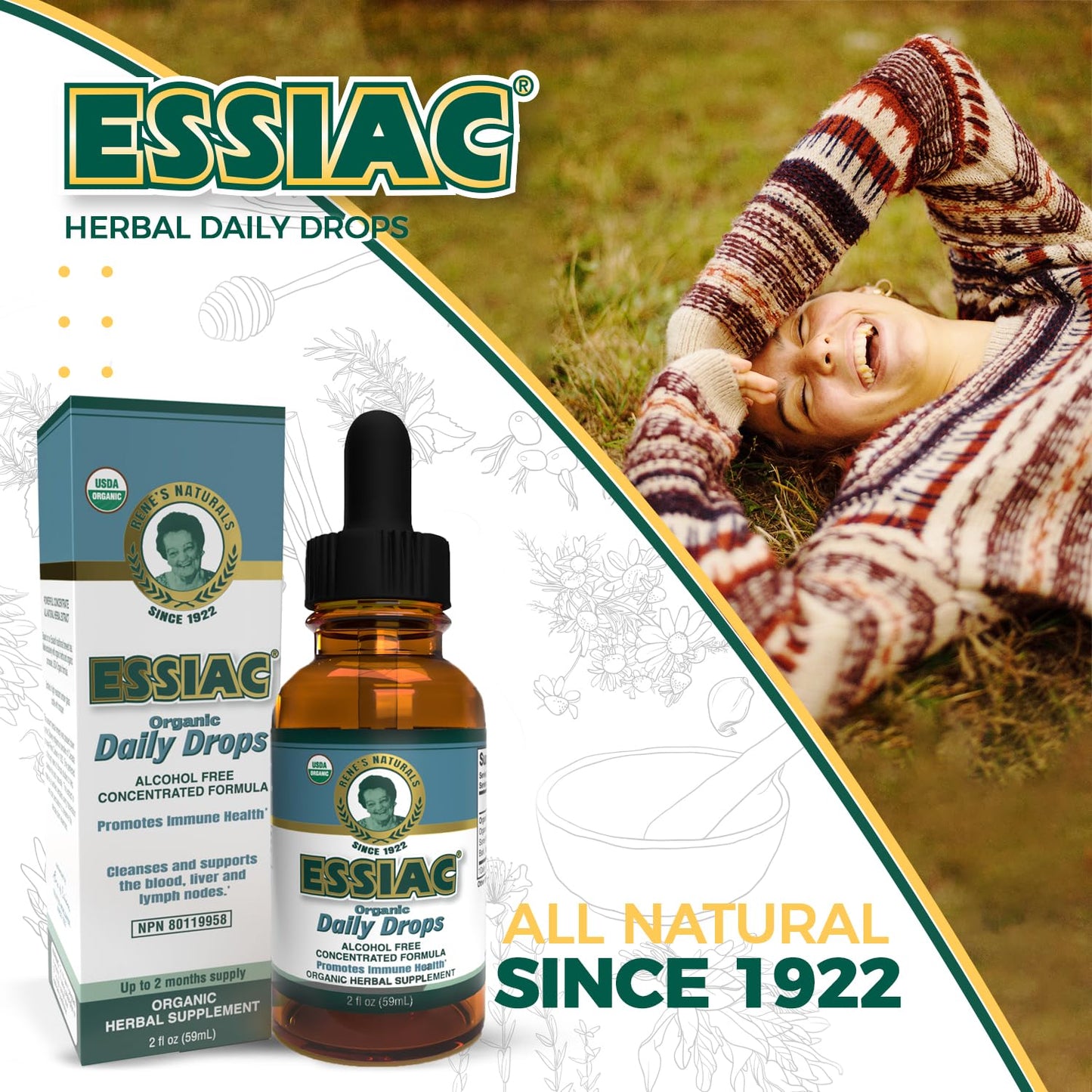 Essiac All-Natural Tea Powder & Organic Wild-Crafted Daily Drops | Detoxify Liver, Blood & Lymph Node - dailyvitalstore