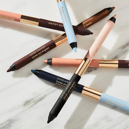 Estée Lauder Smoke and Brighten Long-Lasting Waterproof Kajal Eyeliner Pencil Duo, 0.03 Ounce, Dark Chocoloate/Rich Bronze - dailyvitalstore