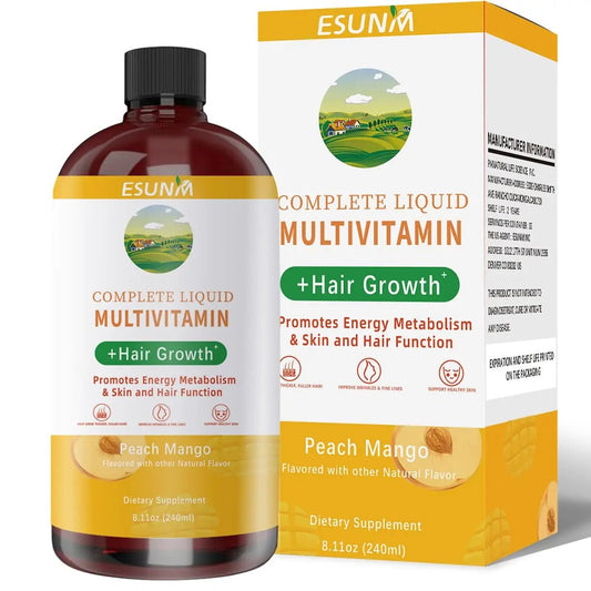 ESUNM Complete Liquid Multivitamin + Hair Growth, Promotes Energy Metabolism& Skin and Hair Function| Vitamin C D | B Vitamins | - dailyvitalstore