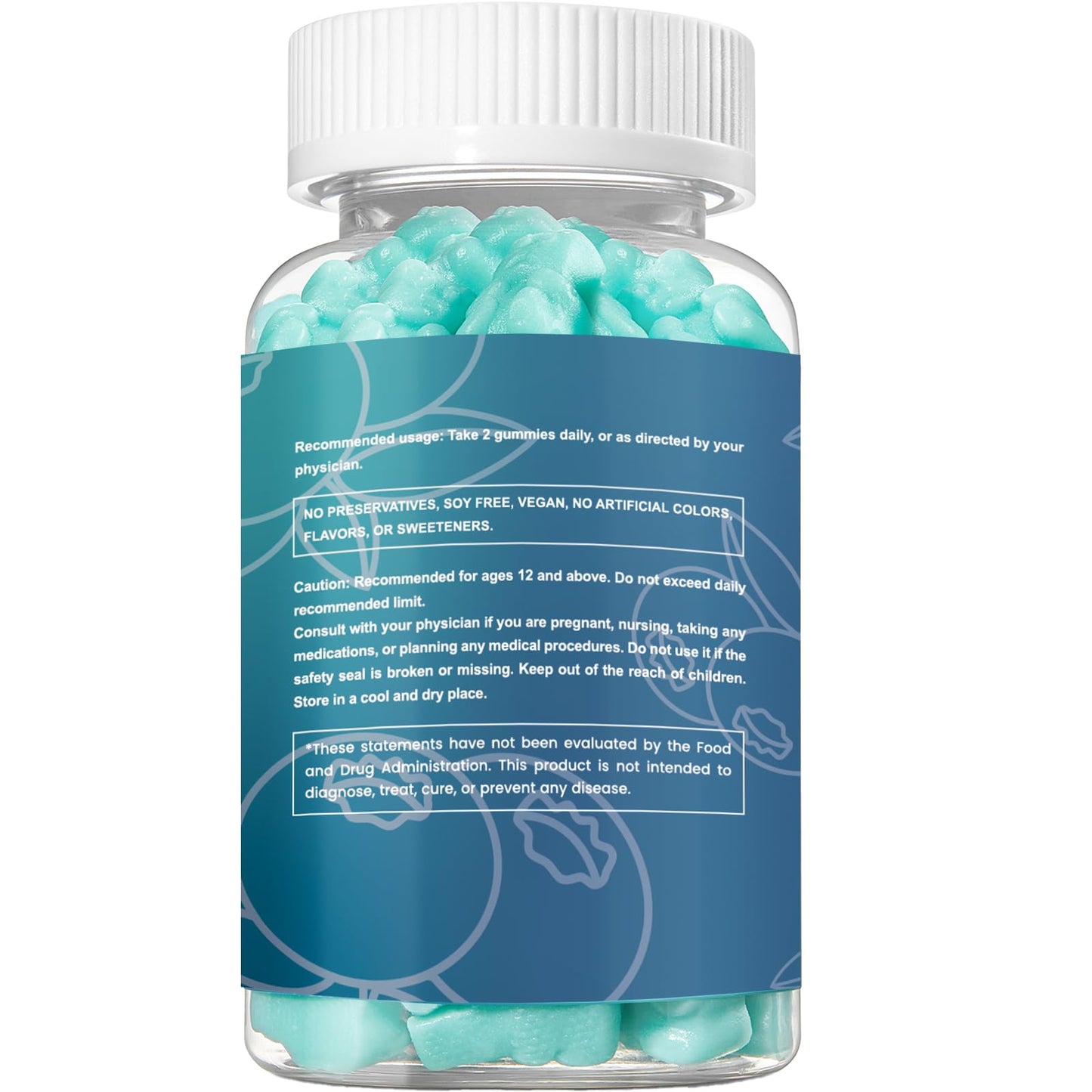 Esverco Magnesium Glycinate Gummies 500mg Sleep for Men & Women Vitamin C, Vegan Promotes Relaxation Muscle, Chewable Magnesium, No Melatonin, Non GMO, Natural Blueberry Flavor, 60 Count - dailyvitalstore