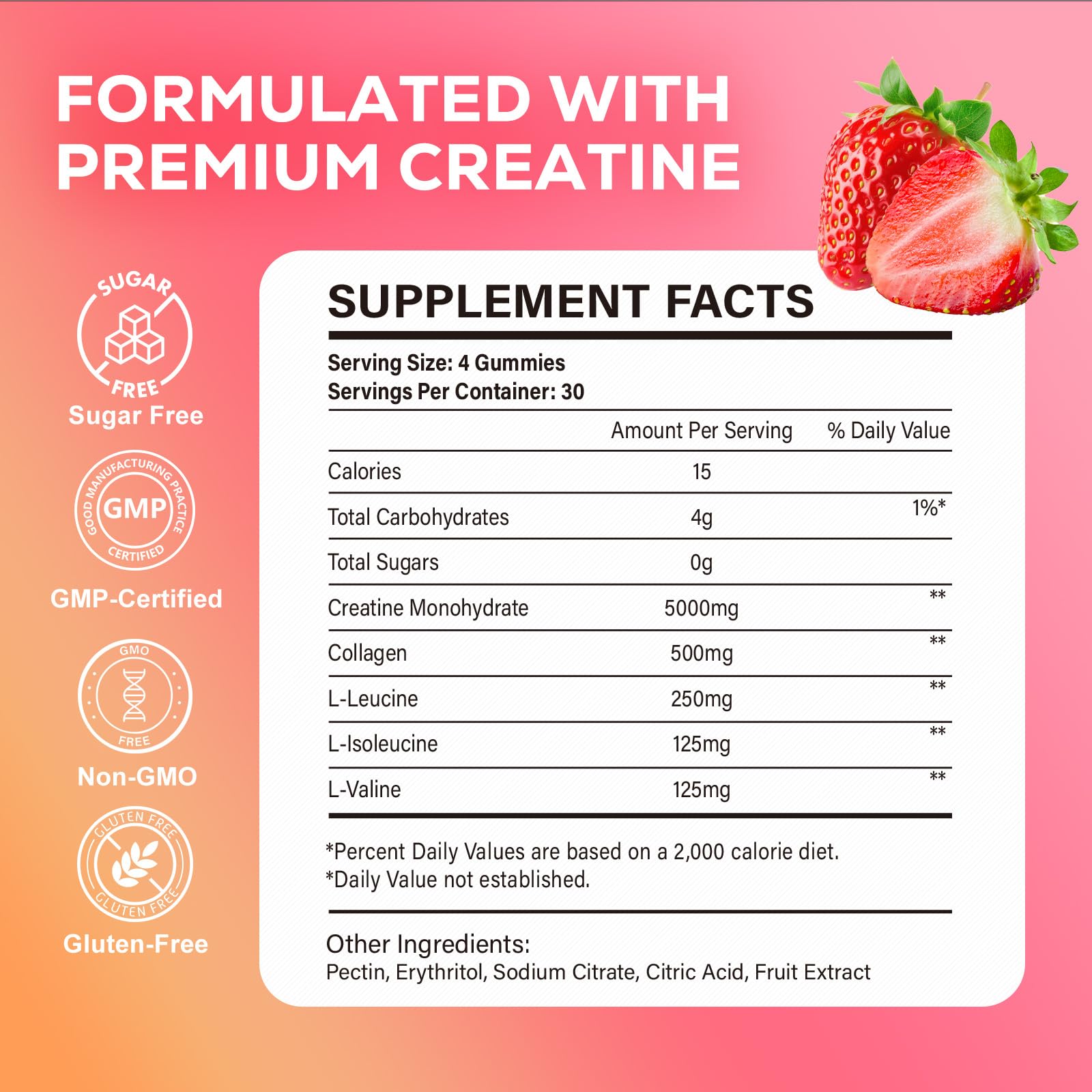 eterlower Creatine Monohydrate Gummies, 5g Creatine Gummies for Women & Men.Pre-Workout & Muscle Growth Support, - dailyvitalstore