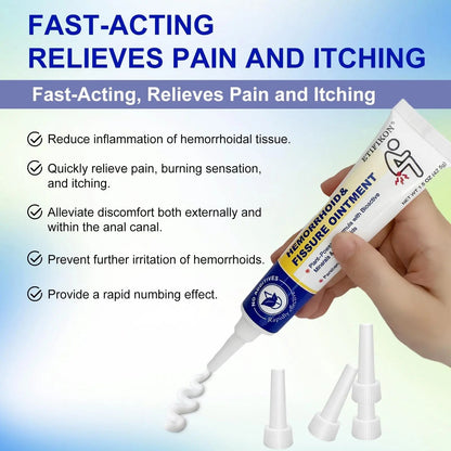 ETIFIKON Hemorrhoid & Fissure Ointment with 4% Lidocaine & Phenylephrine HCI – 42.5g Comforting Care Cream for Internal & External Areas – Helps Soothe Irritation & Support Daily Comfort (1 Pack) - dailyvitalstore