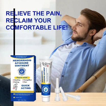 ETIFIKON Hemorrhoid & Fissure Ointment with 4% Lidocaine & Phenylephrine HCI – 42.5g Comforting Care Cream for Internal & External Areas – Helps Soothe Irritation & Support Daily Comfort (1 Pack) - dailyvitalstore