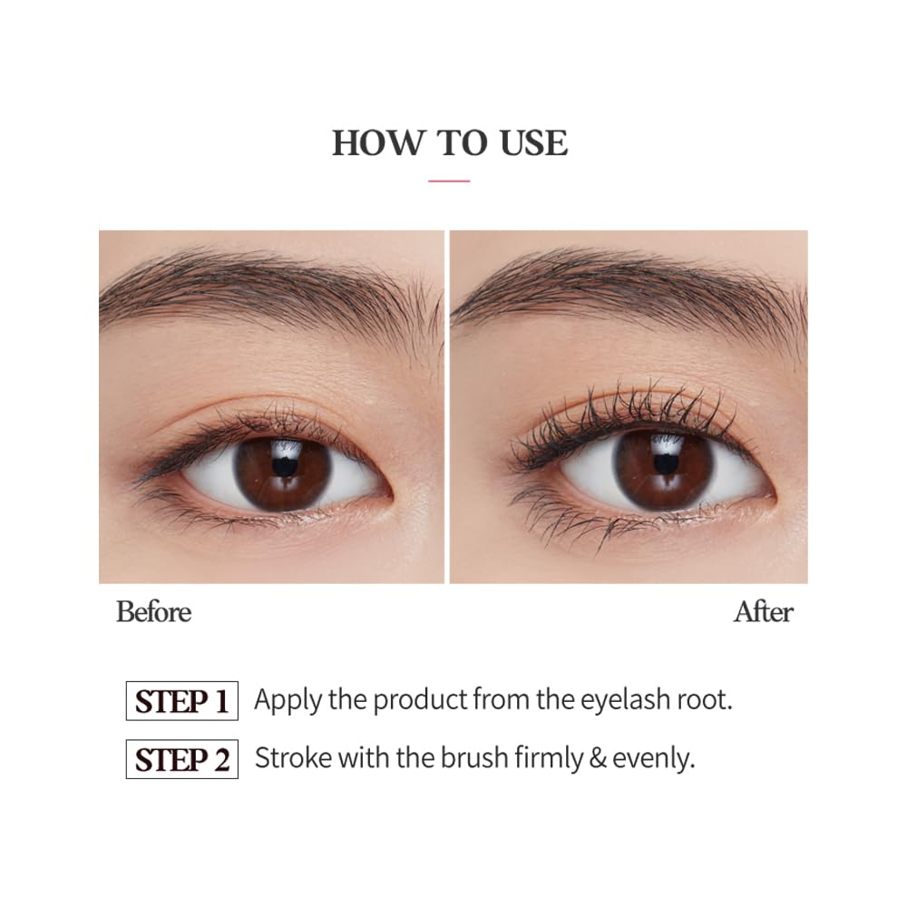 ETUDE Oh M'Eye Lash Black Tint Mascara – Natural Glossy Effect with Long Lasting Strong Curl System, Volume Enhancing, Smudge-Free, Improved fixation and water resistance, Korean Makeup, Kbeauty - dailyvitalstore