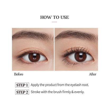 ETUDE Oh M'Eye Lash Black Tint Mascara – Natural Glossy Effect with Long Lasting Strong Curl System, Volume Enhancing, Smudge-Free, Improved fixation and water resistance, Korean Makeup, Kbeauty - dailyvitalstore
