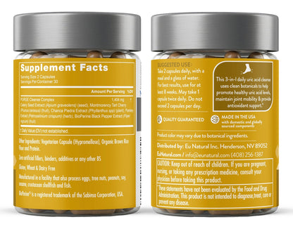 Eu Natural Purge Uric Acid Flush - Eat & Drink What You Want - Uric Acid Support for Joints & Mobility with Celery Seed, Tart Cherry - dailyvitalstore