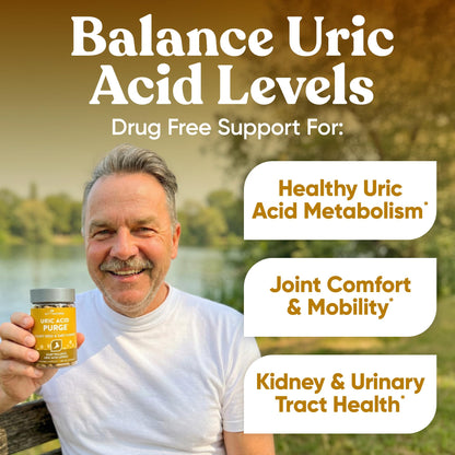 Eu Natural Purge Uric Acid Flush - Eat & Drink What You Want - Uric Acid Support for Joints & Mobility with Celery Seed, Tart Cherry - dailyvitalstore