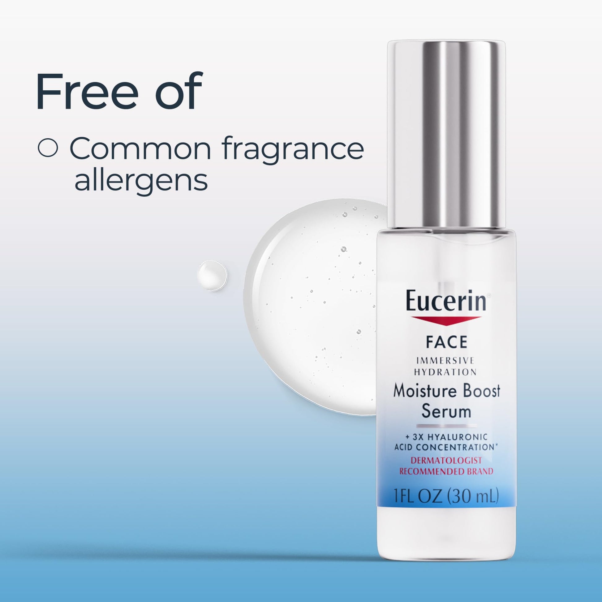 Eucerin Immersive Hydration Smoothing Face Serum, Ultra-Lightweight Hyaluronic Acid Serum Reduces the Look of Fine Lines and Wrinkles, 1 Fl Oz Bottle - dailyvitalstore