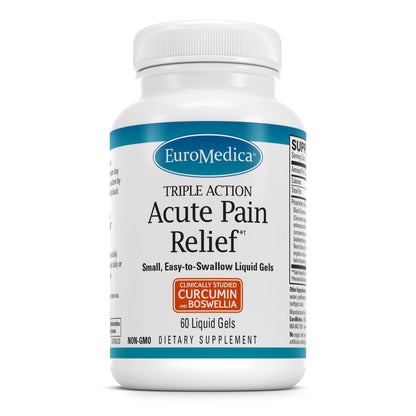 EuroMedica Acute Pain Relief - Dietary Supplement with BCM-95 Curcumin & BOS-10 Boswellia - Black Sesame Seed Oil Supplement to Support Relief of Occasional Discomfort - 60 Liquid Gels - dailyvitalstore