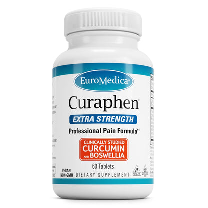 EuroMedica Curaphen Extra Strength - Curcumin & Boswellia Supplement for Healthy Circulation Support - Turmeric Supplement to Support Joints, Muscle Health & Endorphin Production - 60 Tablets - dailyvitalstore