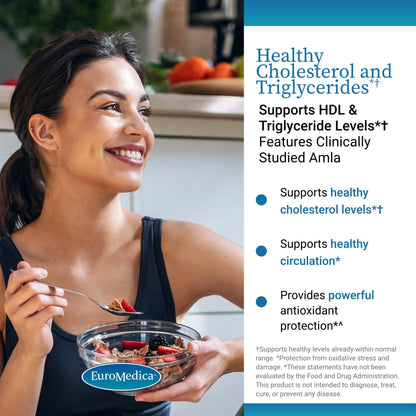EuroMedica Healthy Cholesterol and Triglycerides - Antioxidant Supplement for Immune & Heart Support - Supplement to Aid Healthy Cholesterol & Triglyceride - 60 Capsules, 2 Pack (120 Capsules) - dailyvitalstore