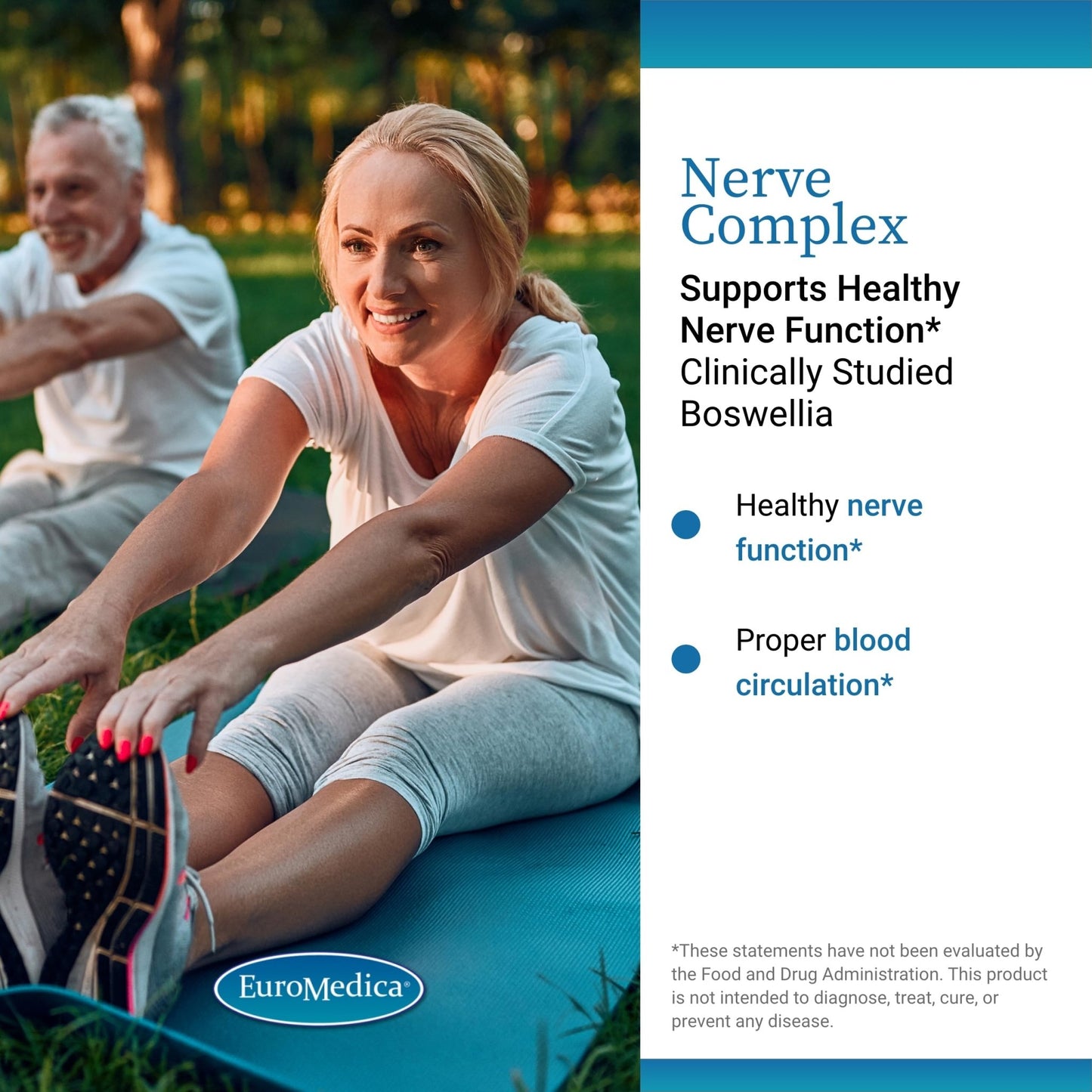 EuroMedica Nerve Complex - Herbal Supplement with Bioactive Vitamin B12 - Circulation & Nerve Health Support Supplement - Vegan Capsules with Boswellia Serrata - 60 Capsules, 2 Pack (120 Capsules) - dailyvitalstore
