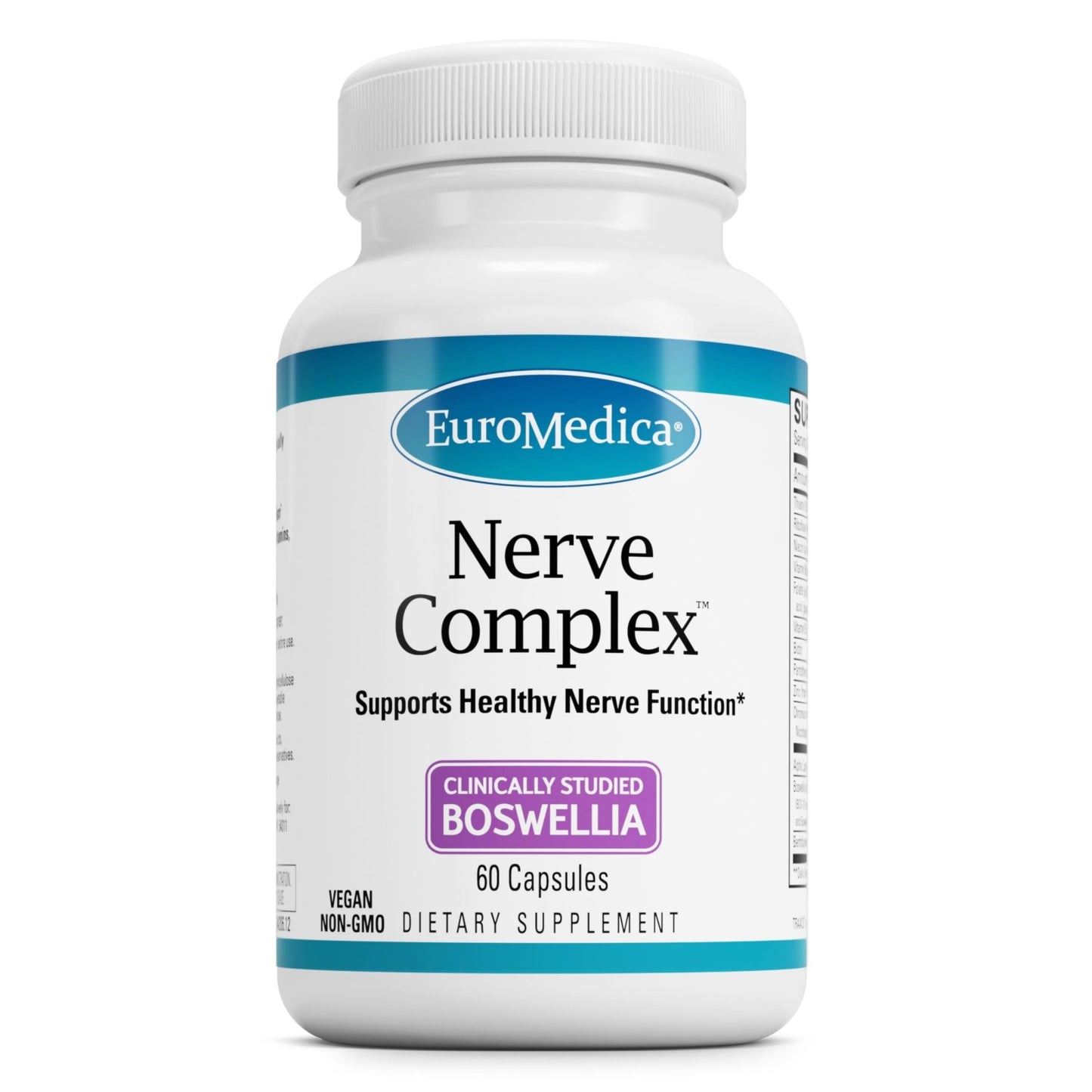 EuroMedica Nerve Complex - Herbal Supplement with Bioactive Vitamin B12 - Circulation & Nerve Health Support Supplement - Vegan Capsules with Boswellia Serrata - 60 Capsules - dailyvitalstore