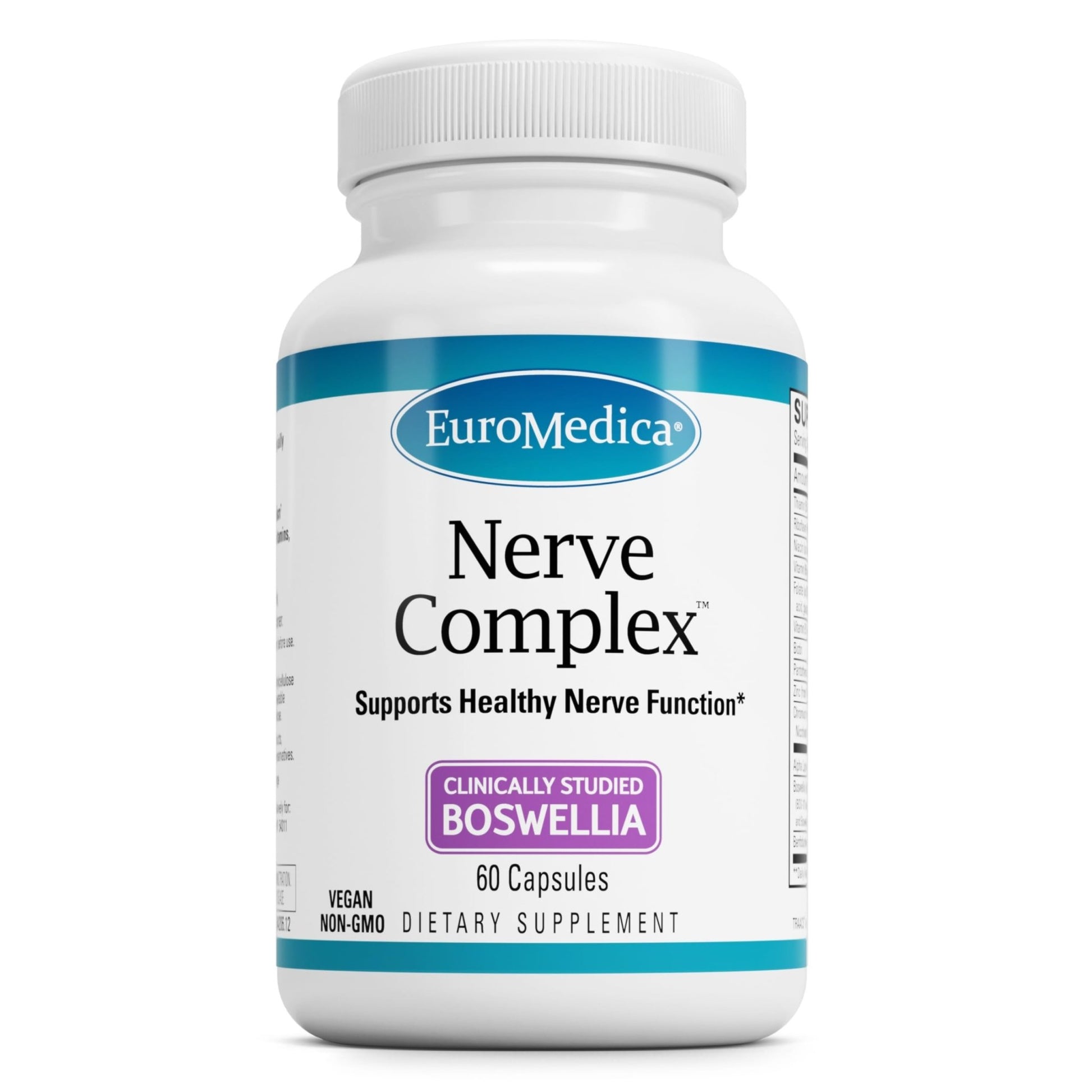 EuroMedica Nerve Complex - Herbal Supplement with Bioactive Vitamin B12 - Circulation & Nerve Health Support Supplement - Vegan Capsules with Boswellia Serrata - 60 Capsules - dailyvitalstore